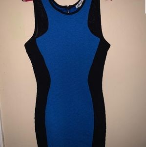 Blue/black bodycon dress